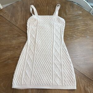 H&M Cream Cable Knit sweater Tank Dress